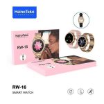 Pack De 1 Montre Intelligente Dorée Pour Femme Avec Un Bracelet Rose Supplémentaire et D'une Montre en Cuir Noir - Bluetooth - Android - Charge Rapide - Étanche