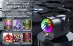 Lumières Disco Pour Fête – Boule Disco Rotative – LED – Stroboscope De Scène – Lumières Laser Rave – Activation Du Son – Télécommande – Image 12