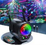 Lumières Disco Pour Fête – Boule Disco Rotative – LED – Stroboscope De Scène – Lumières Laser Rave – Activation Du Son – Télécommande