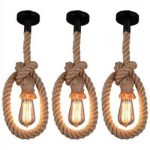 Pack De 6 Suspensions Corde En Chanvre Vintage Luminaire De Plafond - 1 M - Douille E27 – Image 9