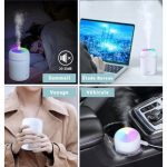 Diffuseur De Parfum Portable Avec Lumière Colorée- 300 Ml - Gris – Image 3