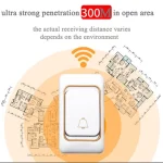 Sonnette intelligente Sans Fil - 100 Mètres - 32 Mélodies - Blanc – Image 11