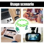 Câble de Charge Rapide RGB Brillant - 120W 6A Max - Type C - Rotation 180° - Vert – Image 4