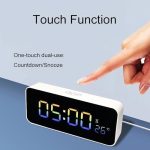 Réveil Numérique Multifonction - Avec Compte à Rebours - 3 Niveaux de Volume Réglables - Fonction Tactile - Température - Double Alarme et Lumière Snooze – Image 3