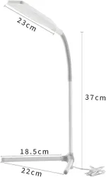 Lampe de Bureau à Led - Flexible - Avec Prise Multifonction De Chargement USB - Portable et Réglable - Gris – Image 4