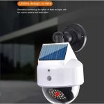 Lampe Solaire avec Détecteur De Mouvement forme Caméra Surveillance et avec Télécommande – Image 9