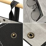 Étui à Lunettes Pliable 3 En 1 En Cuir PU - Multi-usages - Noir – Image 3