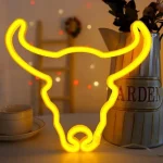 Enseigne Lumineuse Led En Néon (Taureau)  - USB - Décoration - Jaune
