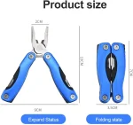 Pince Multifonction 11 En 1 - Acier Inoxydable - Avec Tournevis - Lime - Ouvre-Boîte - Pince - Coupe-Câble - Utilisation Extérieure – Image 7