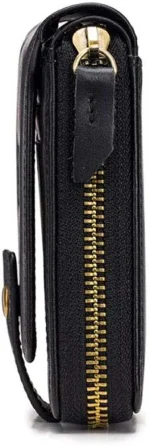 Portefeuille HM Classique en Cuir  Pour Homme – Moraillon Court et Fermeture Éclair – Haute Qualité et Multi-Poches - Noir – Image 7