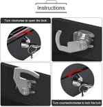 Métal Cach Box - Caisse à Monnaie - Coffre Fort + 2 Clés - 200*160*90 mm - Noir – Image 6