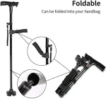 Canne De Marche Intelligente Avec Lumière LED - Double Poignée Pliable Avec Alarme - Réglable - Multifonction – Image 7