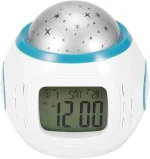 Réveil Projecteur - Écran LCD - Mélodies et Lumières Multi-Étoiles - Affichage du Calendrier - Heure Date Semaine - Température – Image 7