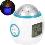 Réveil Projecteur - Écran LCD - Mélodies et Lumières Multi-Étoiles - Affichage du Calendrier - Heure Date Semaine - Température – Image 6