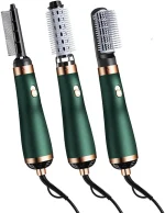 Brosse Pour Sécher Les Cheveux - 5 × 1 Multifonctions - Coiffantes Lissantes et Adoucissantes - Vert – Image 3