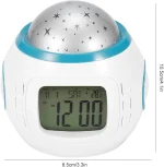 Réveil Projecteur - Écran LCD - Mélodies et Lumières Multi-Étoiles - Affichage du Calendrier - Heure Date Semaine - Température – Image 9