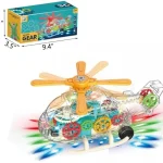 Hélicoptère Électrique Transparent - Feux Clignotants - Musique - Jouet Lumineux