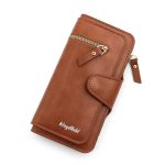 Nouveau Portefeuille Pour Femme Avec Porte-Monnaie - Cuir Synthétique - Multifonction - Grande Capacité - Marron – Image 4