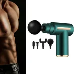 Pistolet De Massage Des Tissus Profonds - 4 Accessoires Pour Différentes Zones Du Corps - Rechargeable - Vert
