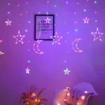 Guirlande Lumineuse Étoiles et Lune - LED - 3.5 M - Fenêtre - 8 Modes D'éclairage - Multicolores