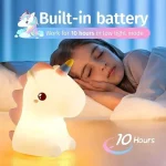 Veilleuse LED - Licorne en Silicone - Tactile - Changement De Couleur - Rechargeable – Image 5