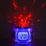 Réveil Projecteur - Écran LCD - Mélodies et Lumières Multi-Étoiles - Affichage du Calendrier - Heure Date Semaine - Température – Image 11