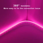 Bande Lumineuse Néon LED - Flexible - DC 12V - 5M 2835 600 - Silicone pour Intérieur et Extérieur - Rose – Image 5