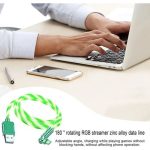 Câble de Charge Rapide RGB Brillant - 120W 6A Max - Type C - Rotation 180° - Vert – Image 6