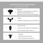 Pistolet De Massage Des Tissus Profonds - 4 Accessoires Pour Différentes Zones Du Corps - Rechargeable - Gris – Image 6