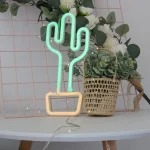 Enseigne Lumineuse Led En Néon (Plante d'aloe vera )  - USB - Décoration