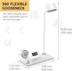 Lampes De Bureau 4 en 1- LED - Chargeur Sans Fil - Bluetooth - Écran Tactile - Horloge - Haut-parleur – Image 3