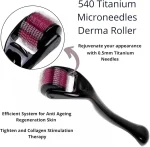 Derma Roller Pour La Croissance Des Cheveux 0,5 Mm Avec Aiguilles En Titane – Active Les Follicules Pileux Pour La Perte et L'épaisseur Des Cheveux – Réduit Les Cicatrices D'acné – Image 6