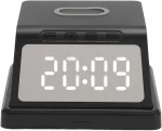 Station De Recharge Sans Fil Avec Réveil Sans Fil Sécurisé - Acrylique - Rechargeable-LED-Noir – Image 7