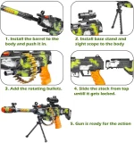 Jeu Pistolet Mitrailleur À Barillet - Étui - Bandoulière - Lumières Clignotantes - Effets Sonores - Design Militaire – Image 8