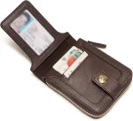 Portefeuille Classique en Cuir PU Pour Homme – Moraillon Court et Fermeture Éclair – Haute Qualité et Multi-Poches - Marron foncé – Image 6