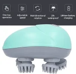 Masseur De Cuir Chevelu Sans Fil 3 en 1 Avec 96 Contacts en Silicone - 3 Modes de Pétrissage - Étanche IPX6 - Rechargeable - Vert – Image 3