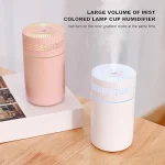 Mini Humidificateur Portable 250 Ml - 7 Couleurs LED - Rechargeable - Diffuseur D'Arômes - Blanc – Image 4