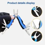 Pince Multifonction 11 En 1 - Acier Inoxydable - Avec Tournevis - Lime - Ouvre-Boîte - Pince - Coupe-Câble - Utilisation Extérieure – Image 2