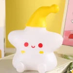 Lampe De Chevet – Design Étoile Mignon Pour Enfants – Lampe De Chevet à Détection De Lumière – Chapeau Jaune – Image 2