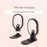 Chargeur De Bureau Sans Fil - LED - Support Pour Téléphone Portable 4 en 1 – Image 7