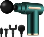 Pistolet De Massage Des Tissus Profonds - 4 Accessoires Pour Différentes Zones Du Corps - Rechargeable - Vert – Image 3
