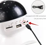 Lampe de Projection de Ciel Étoilé Bluetooth - Speaker - USB - Carte Mémoire - Musique - Blanc – Image 6
