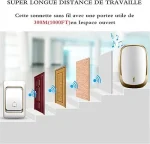 Sonnette intelligente Sans Fil - 100 Mètres - 32 Mélodies - Blanc – Image 10