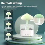 Humidificateur D'air avec Lampe Pluie De Champignons - Diffuseur D'aromathérapie - 7 Couleurs - Rechargeable - Télécommande – Image 14