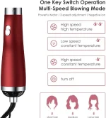 Brosse Pour Sécher Les Cheveux - 5 × 1 Multifonctions - Coiffantes Lissantes et Adoucissantes - Rouge – Image 2