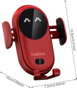 Chargeur De Voiture Sans Fil 2 En 1 - Tous Smartphones - Charge Rapide Intelligente - Infrarouge - Capteur - Support Téléphone – Image 3