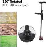 Canne De Marche Intelligente Avec Lumière LED - Double Poignée Pliable Avec Alarme - Réglable - Multifonction – Image 11