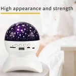 Lampe de Projection de Ciel Étoilé Bluetooth - Speaker - USB - Carte Mémoire - Musique - Blanc – Image 4