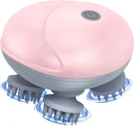Masseur De Cuir Chevelu Sans Fil 3 en 1 Avec 96 Contacts en Silicone - 3 Modes de Pétrissage - Étanche IPX6 - Rechargeable - Rose – Image 8