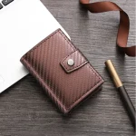 Portefeuille Avec Porte Cartes Intelligent 2en1 en Aluminium Métallique Pour Cartes De Crédit - Billets De Banque - Métal Fin - Unisexe - Marron – Image 3